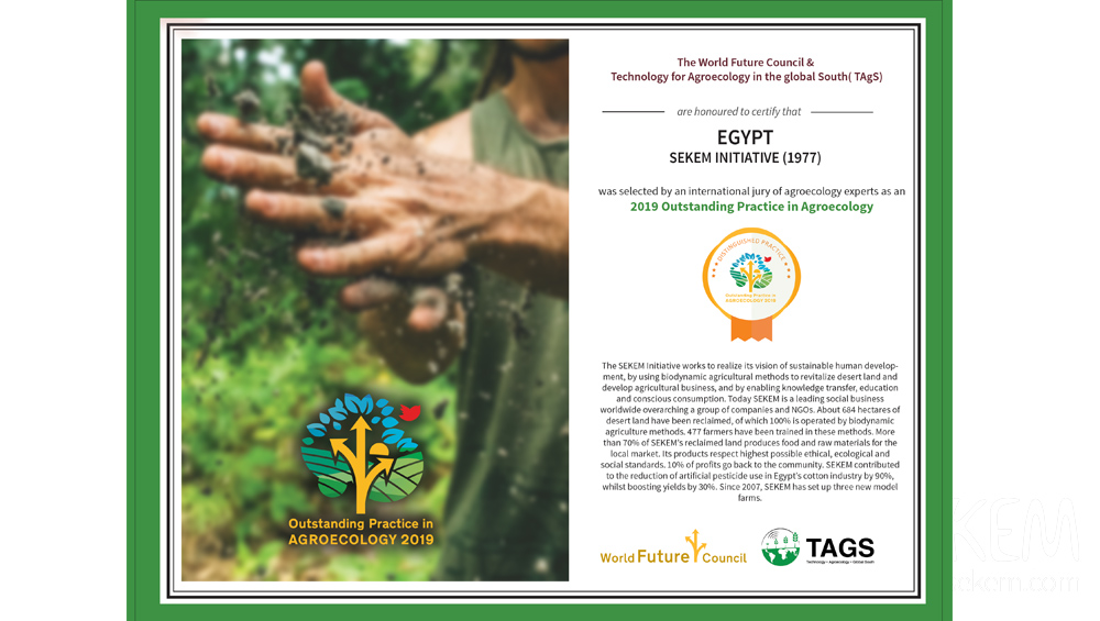 SEKEM recognized as Outstanding Practice in Agroecology 2019
